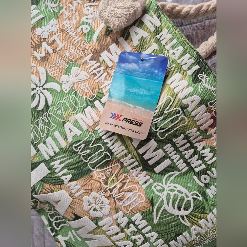 📢2/25‼️ NWT Miami Beach Tote Bag - Picture 9 of 11